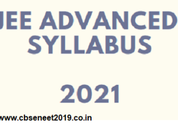 JEE Advanced 2021 syllabus