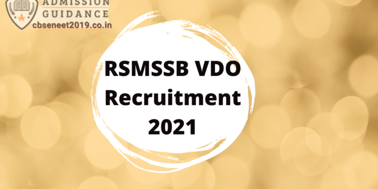 RSMSSB VDO Recruitment 2021