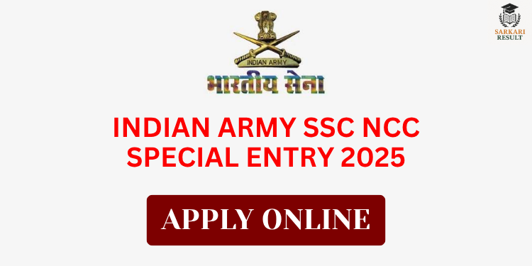 ndian Army SSC NCC special entry 2025