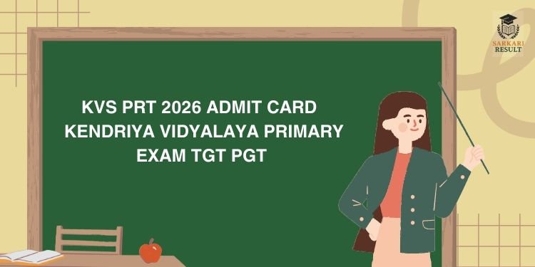KVS PRT 2026 Admit Card